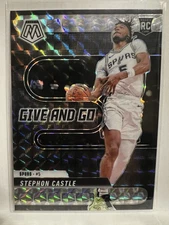 2024-25 Mosaic Stephon Castle Mosaic Give and Go #6 RC San Antonio Spurs