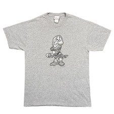 Disney Grumpy Embossed 3D Logo Vintage Made in USA Cotton T-Shirt Unisex Medium