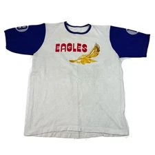 Vintage 1950s Eagles T Shirt Jersey General Motors Double Sided Size Large