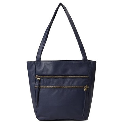 HOBO Keynote Blue Leather Tote Bag Womens Shoulder Handbag Large