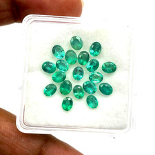 Natural Zambia Emerald Oval Cut Loose Gemstone Lot 5 Pcs 3.50 4.50 MM MM 1.20 CT