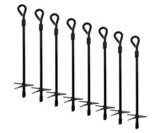 Ground Anchors, 15 Inch - 8pk Black Shed Anchor Kit Greenhouse Tie Down Ground..
