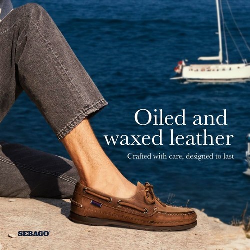 SEBAGO SCHOONER SADDLER'S LEATHER Shoes Brown Tan New 8.5M - Picture 6 of 6