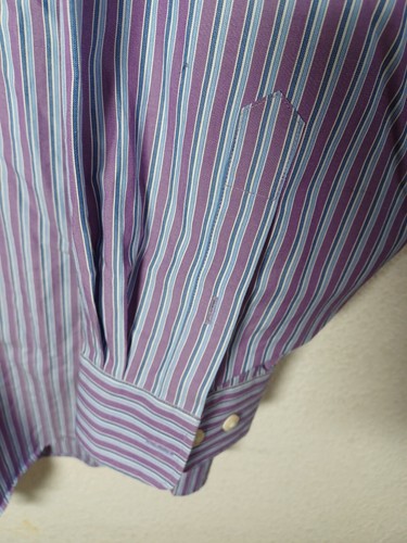 Kirkland Signature Mens Purple Striped Dress Shirt Extra Long No Iron 17-33 - Picture 5 of 8