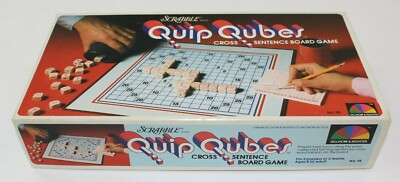 Vintage Scrabble Quip Qubes Cross Sentence Board Game 1981