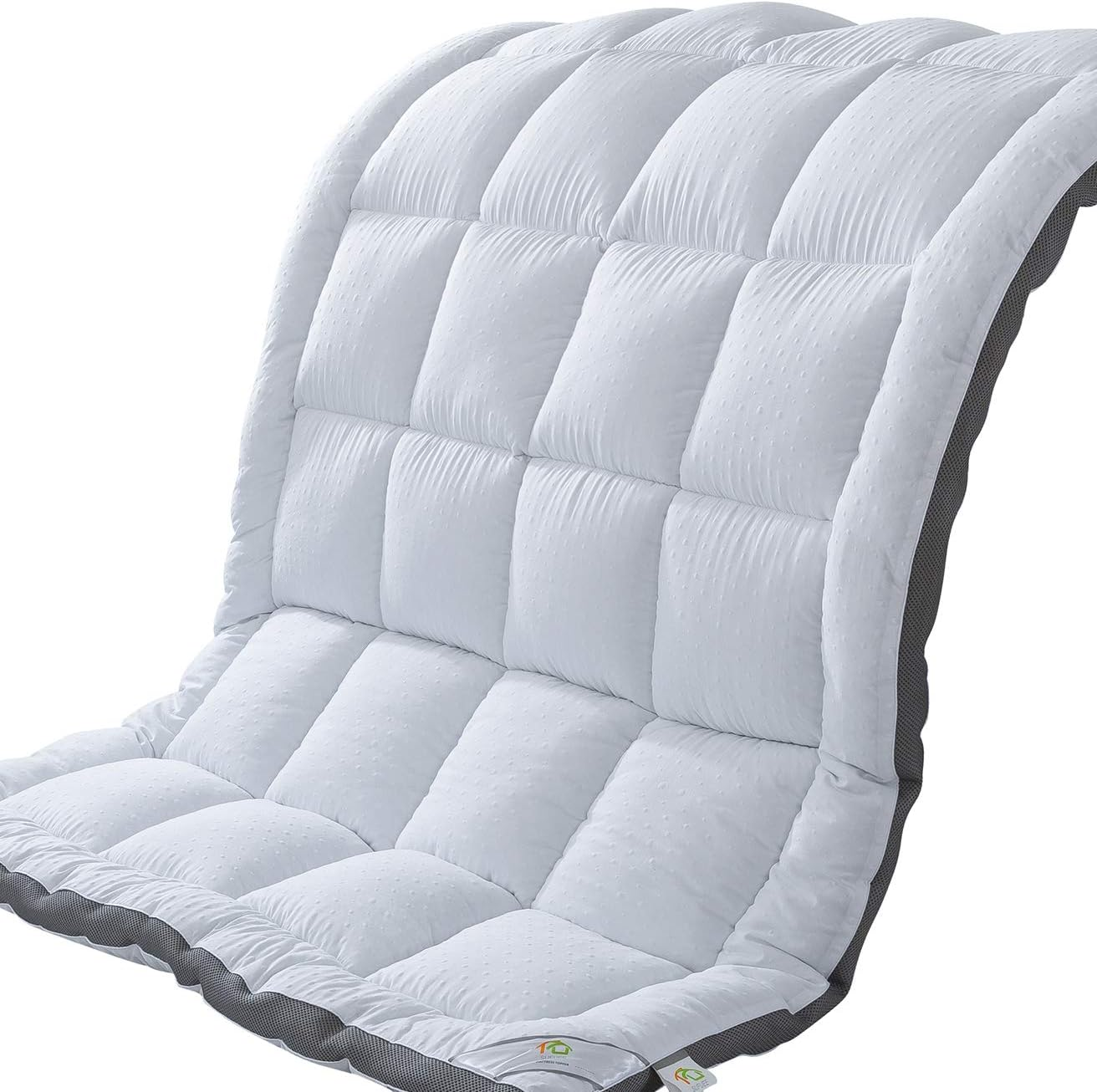 Luxury Plush Twin Mattress Topper with Down Alternative Fill & Protector  -image