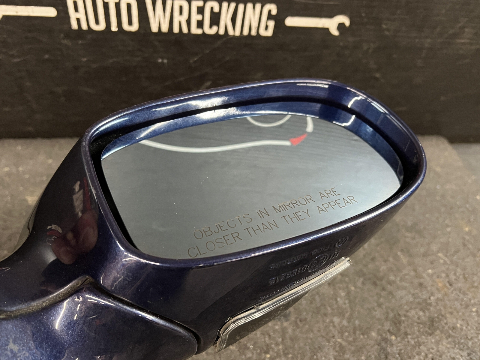 03-07 MASERATI QUATTROPORT POWER PASSENGER SIDE VIEW DOOR MIRROR BLU NETTUNO