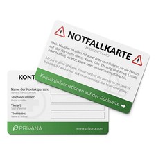 Notfallkarte aus PVC f&uuml;r Haustiere (z.B. Hunde, Katzen) - Emergency von PRIVANA