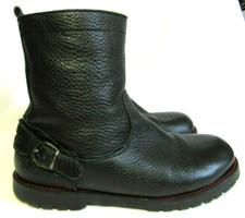 Dolce & Gabbana Botas de Cuero Guijarro Negro Forradas Cierre de Cremallera 7" Alto 36 6 Usadas en Excelente Condición