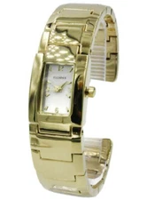 New Elgin Women Gold Tone Bangle Dress Watch 19mm x 24mm ELT001G