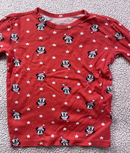 GAP Kids Disney Girl's Long Sleeve Minnie Mouse Christmas Red Pajama Shirts 10 - Picture 2 of 6