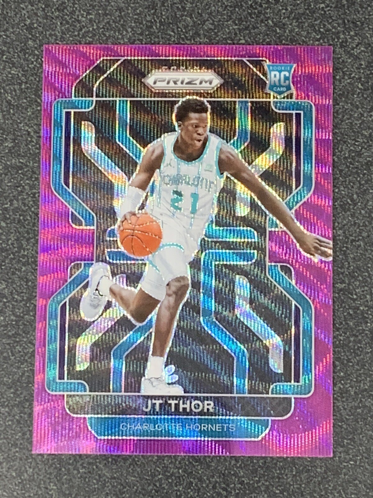 2021-22 Panini Prizm #272 JT Thor Purple Wave Prizm RC Rookie Charlotte Hornets
