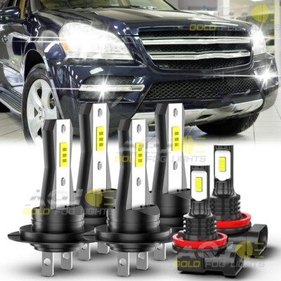 6x H7+H7+H11 Combo LED Headlight Hi-Lo Beam Fog Light For Benz GL450 2007-2012