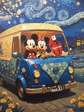 DEATH NYC "GERAHMT" Lithografie ltd.Edit. of 100 "Minnie and Mickey" 3D Siegel