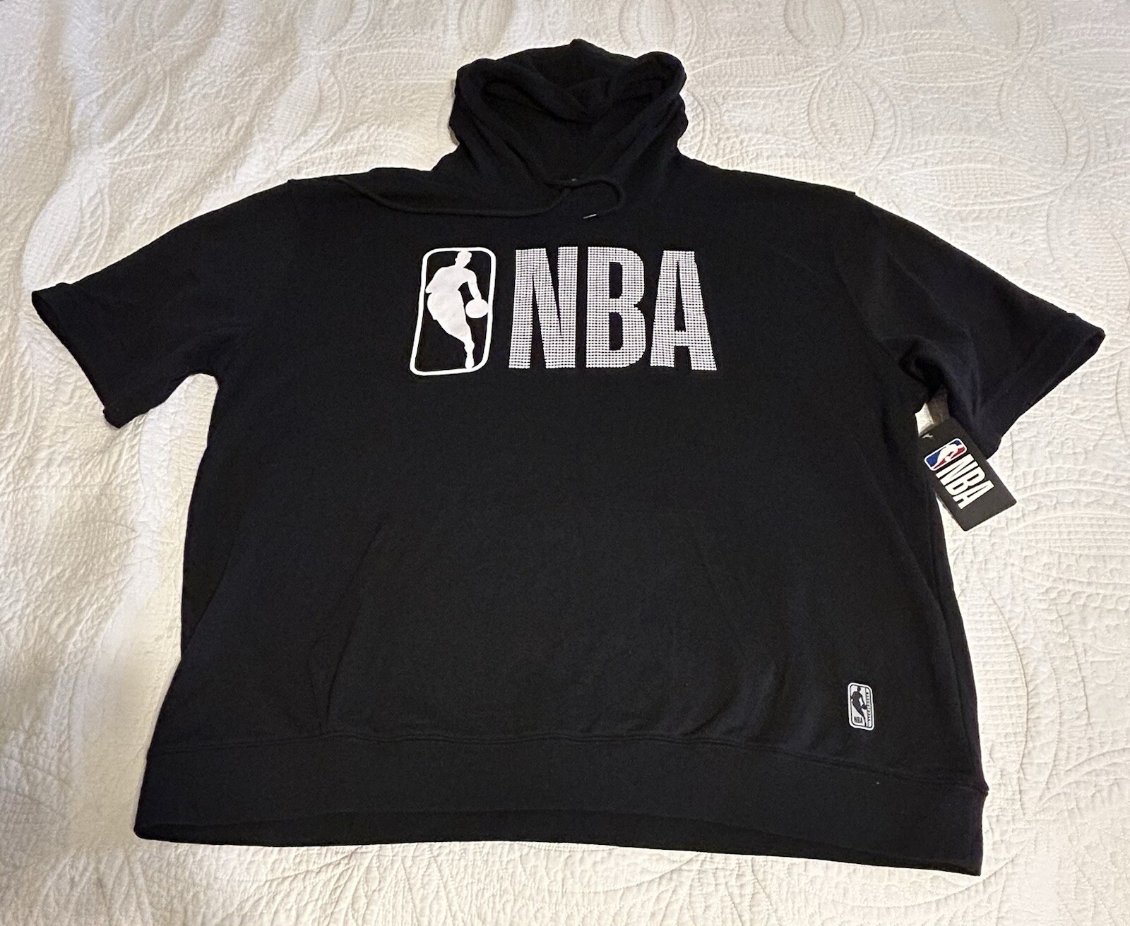 NBA NWT Hoodie Mens 3XL Short Sleeve Pullover Basketball Sweatshirt Licensed