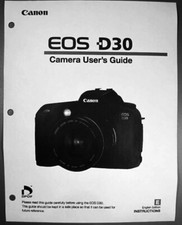 Canon EOS D30 Digital Camera User Instruction Guide Manual