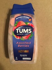 6 bottles Lot of tums 72 ct ultra 1000 assorted berries Ex 2027