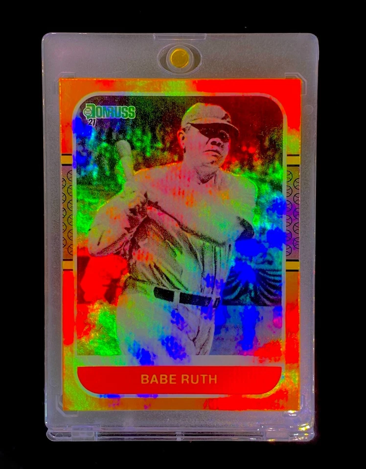 BABE RUTH NARANJA REFRACTOR HOLO Lámina Arco Iris Donruss Blanco y Negro - NUEVA YORK Foto 2 de 4
