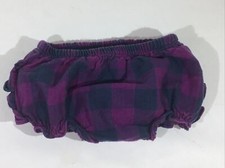 Ruffle Butts Infant Size 6-12 Months Purple / Blue Plaid Diaper Cover YS-570