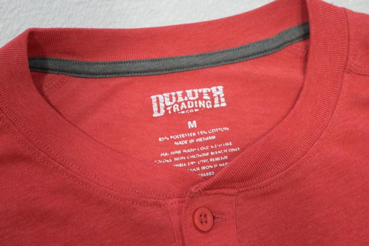 Duluth Trading Co. Henley Tee Shirt Longtail Front Pocket Red Mens Sz Medium image 5