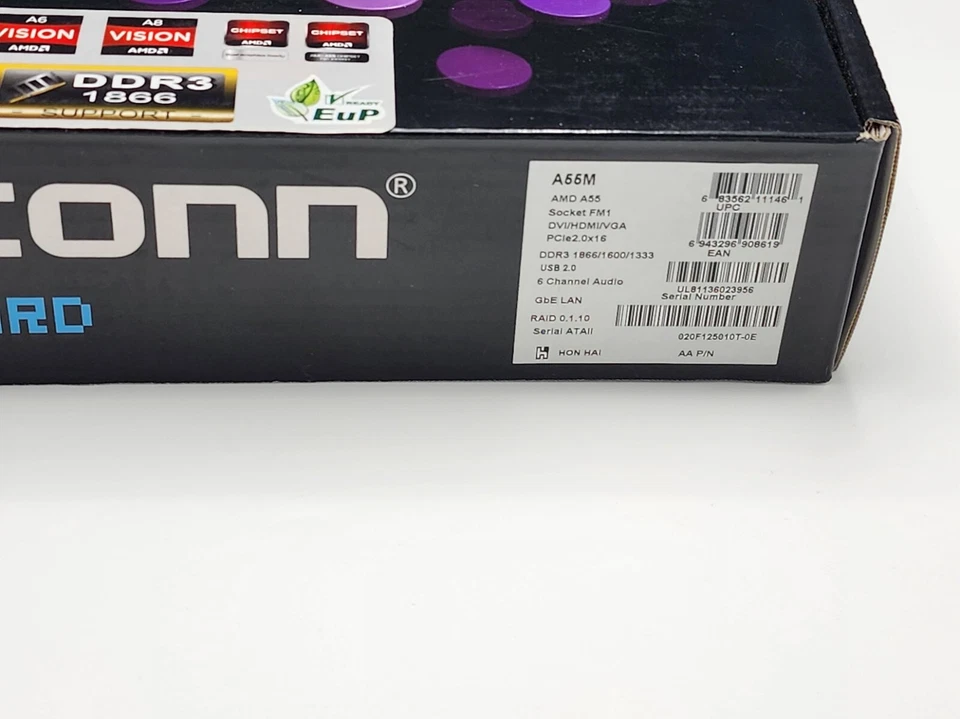 Foxconn A55M Motherboard mATX amd FM1 DVI/HDMI/VGA - Image 3 of 4