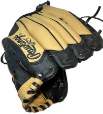 Baseball Glove Mitt Rawlings 10" Youth Right Hand Throw Black  Tan PL609C