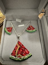 Cadena  De Plata 925 dije Y Aretes Set De 3 Piezas