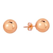 14K Rose Gold Ball Stud Post Earrings All Sizes 3mm 4mm 5mm 6mm 7mm 8mm