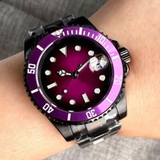 Tandorio 40mm PVD Purple Sapphire Crystal 20ATM NH35 Automatic Diving Men Watch