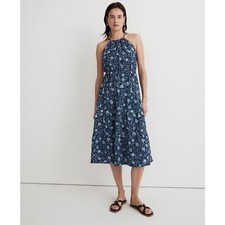 MADEWELL Cross-Back Halter Midi Dress in Vineyard Medallion NWT size Small