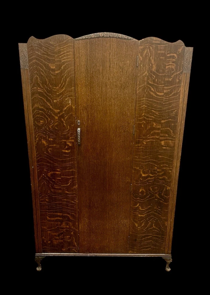 Armario hecho a mano tallado armario madera armario art deco gyuh Foto 2 de 4