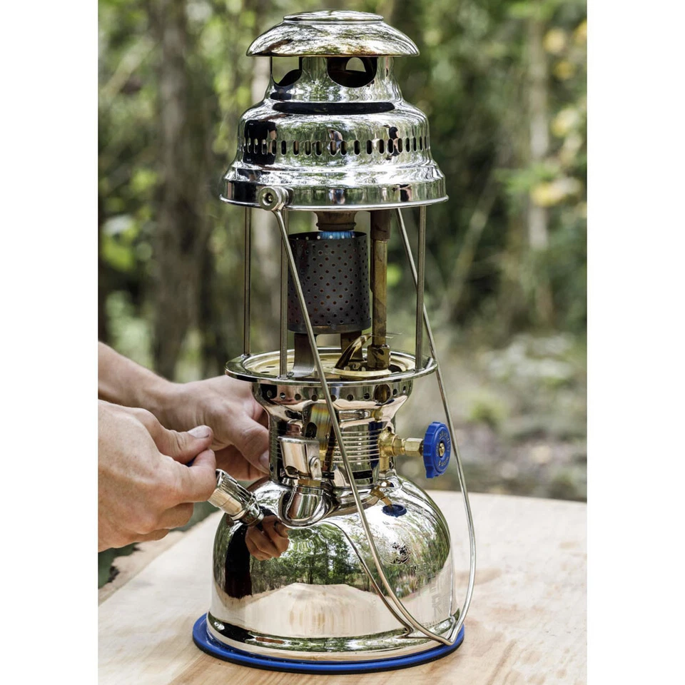 Lámpara De Petróleo Petromax HK 500/829 Lámpara De Luz Lámpara De Gasolina Cromo - Imagen 2 de 4