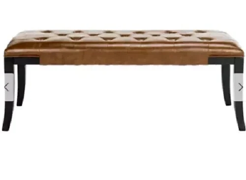 Banco de entrada Mid Century moderno granja extremo de cama comedor cuarto de barro acolchado 47 pulgadas Foto 4 de 4