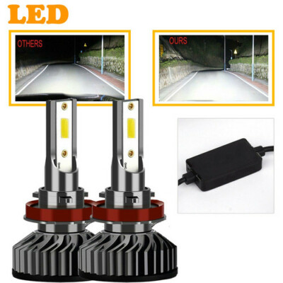 For Kenworth T680 T880 6000K 2Pcs H11 White Light Bulbs Dipped Beam System