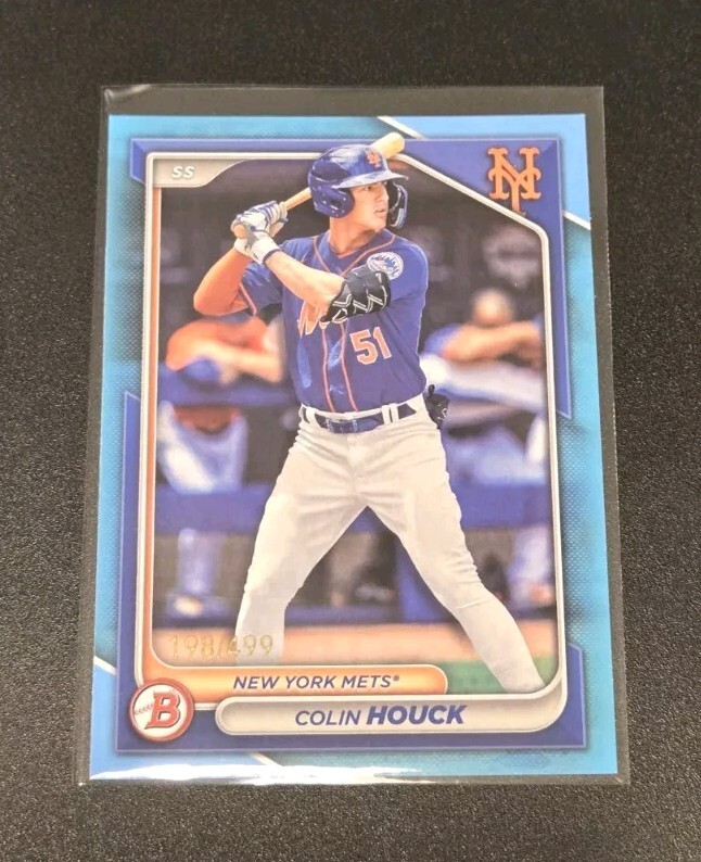 COLIN HOUCK #/499 SP 2024 Bowman SKY BLUE Paper Parallel BP-123 NY