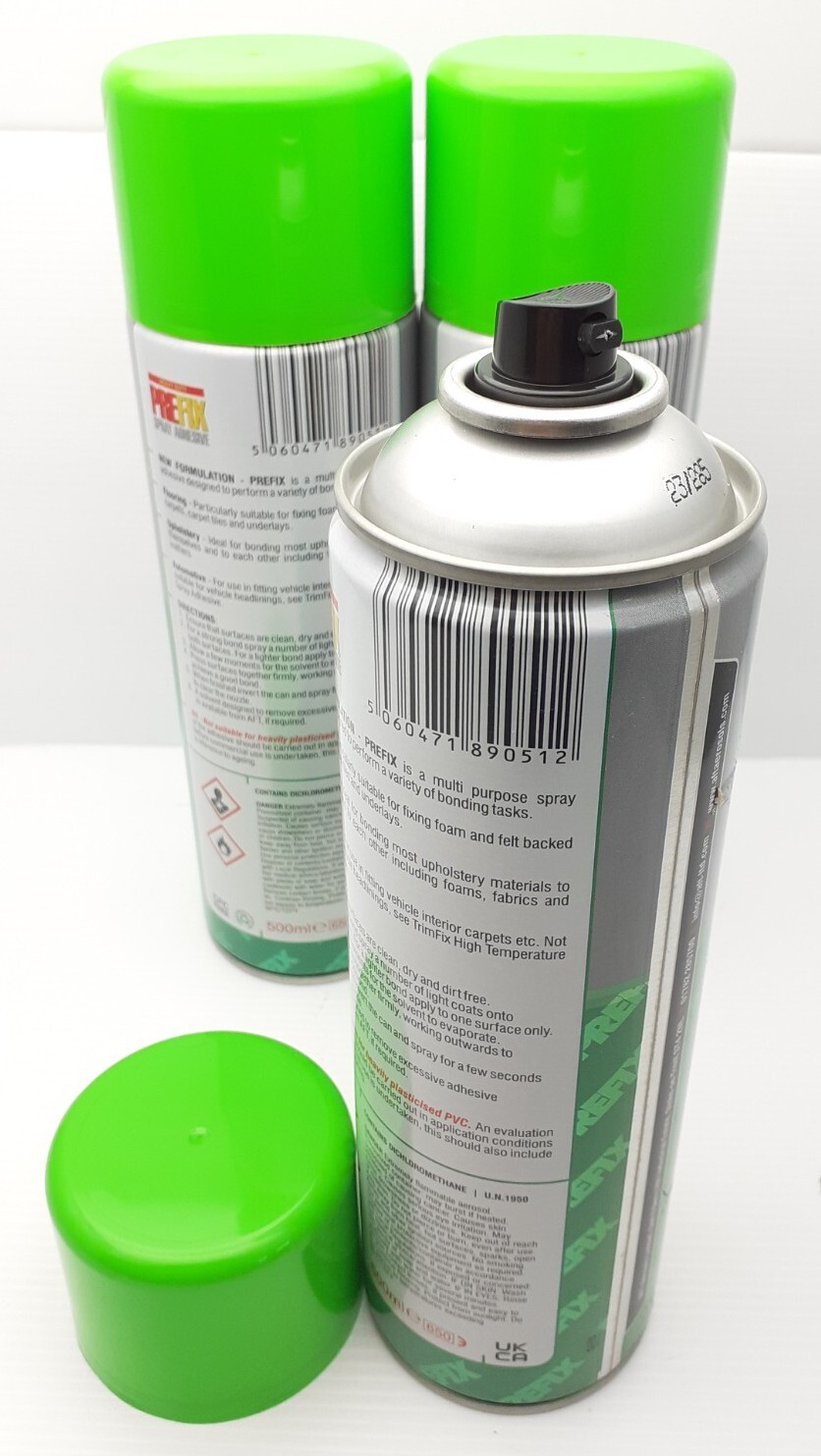 3x500ml PREFIX Multi Purpose Heavy Duty Spray Adhesive 5019702954042 eBay
