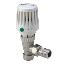 15mm Honeywell Bi Directional Thermostatic Angled Radiator Valve VT117-15A