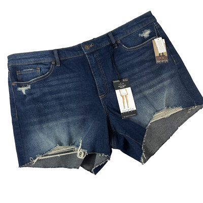 Sofia Jeans by Sofia Vergara Easy Denim Jean Shorts Destruc Hem Plus size 18