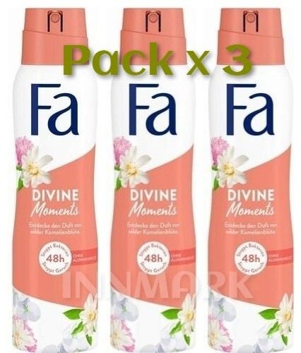 FA DIVINE MOMENTS DEODORANT CAMELLIA BLOSSOM SCENT FREE ALUMINIUM 3 x 150ml