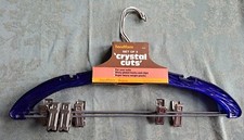 3 Vintage Suit HANGERS 'Crystal Cuts' Blue Cobalt Lebanon PA Handiform by Bogene