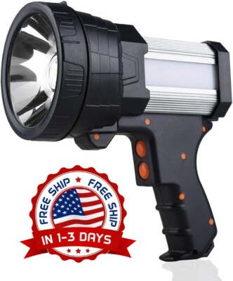Super Brillante Led De Mano Foco De Linterna Recargable Con Tripode 1000,000LM..