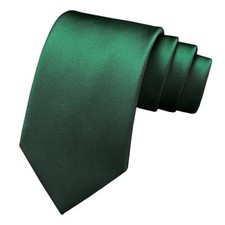 Branduce 3.15"  8cm  Men's Solid Color Formal Woven Necktie  Gift Box Dark Green