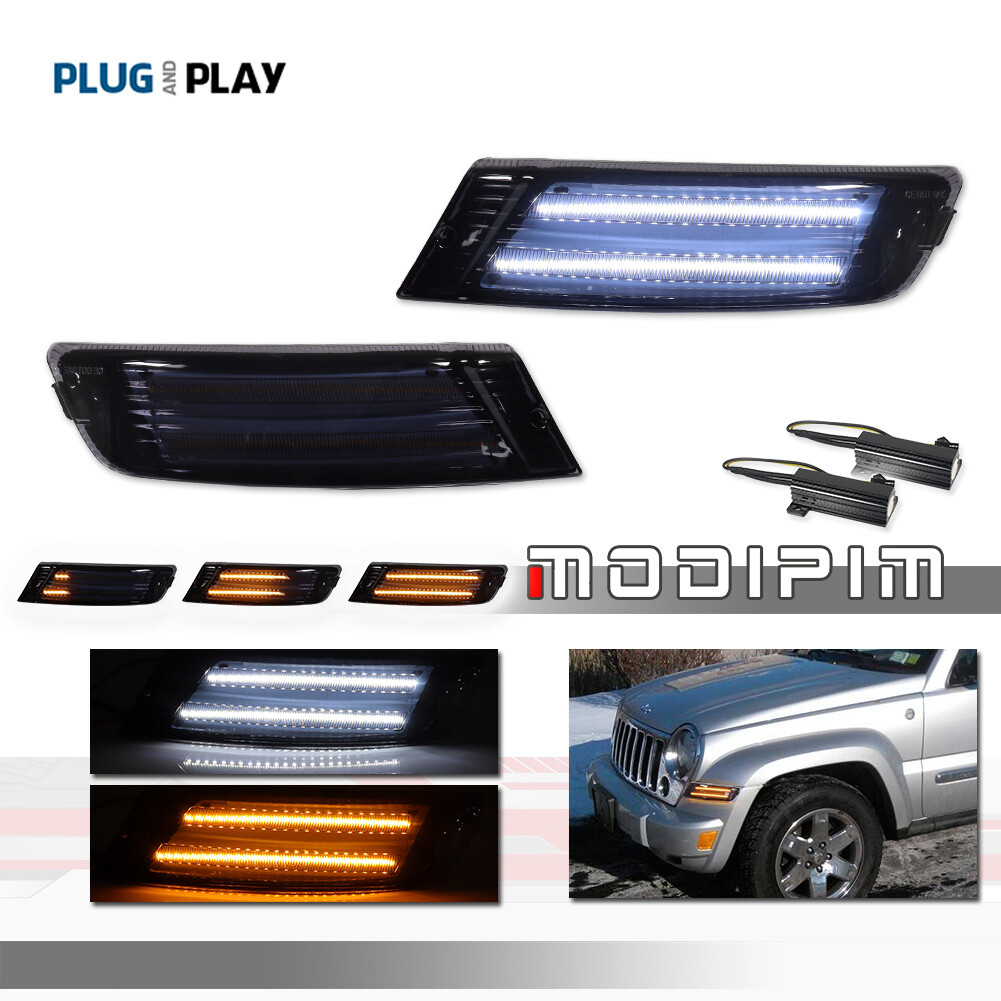 Front Driver Side Turn Signal Light Assembly W/Bulb For 2005-2007 Jeep Liberty