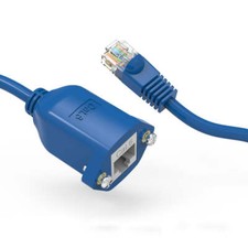 10Ft Panel-Mount CAT6 Ethernet Cable Blue