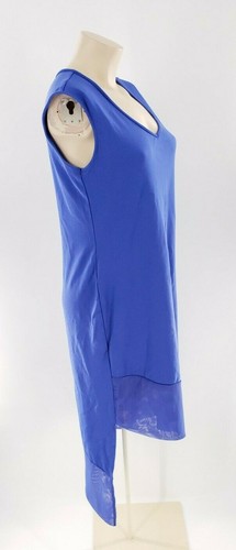 G.I.L.I. Got It Love It QVC Blue Sleeveless Asymmetrical Dress Small Petite SP - Picture 2 of 7