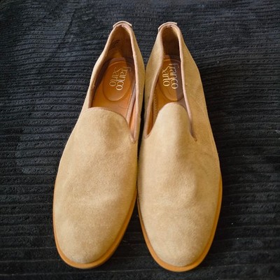 Franco Sarto Jeela Tan Suede Studded Loafers Flats Womens 8M Slip On Shoes