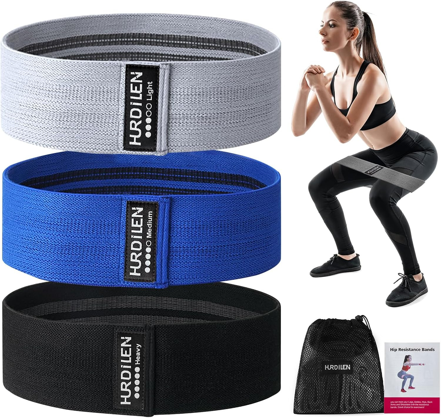 For Working Out, Exercise Workout Bands For Women & Men, 3 L