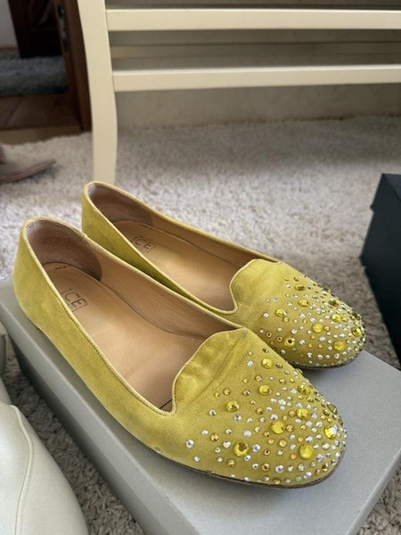 Women Iceberg Heels Yellow Suede 38.5