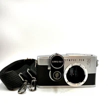[AS IS] Olympus PEN F 35mm half frame film camera body  w/Extras from Japan!!