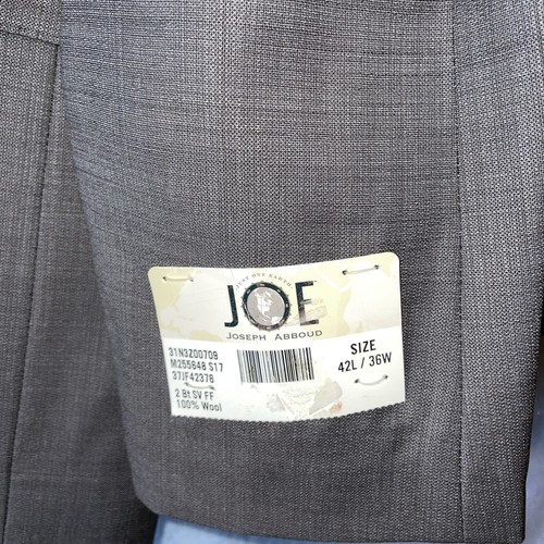 Joseph Abboud Slim Fit Super 120s 2 Piece 42L X 36 Waist Charcoal Grey Wool Suit - Picture 8 of 15